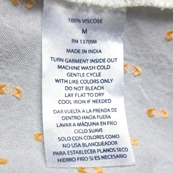 Aruba Blue Sleeveless Blouse, Ruffled Detail, Floral Embroidery sz M - Picture 7 of 8